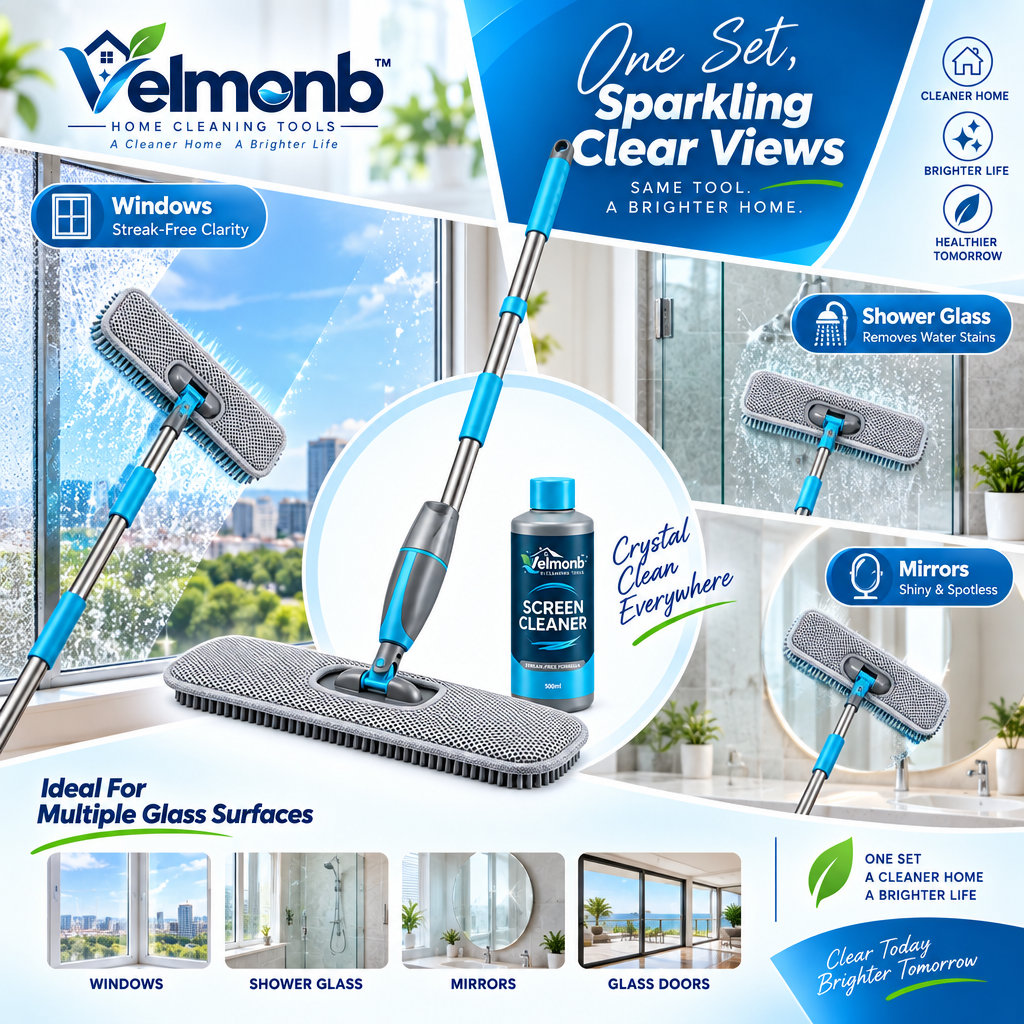 Vareliobd™ No-Disassembly Screen Cleaner Brush – Extendable Dual-Action Mesh Cleaning Tool with Microfiber Pad