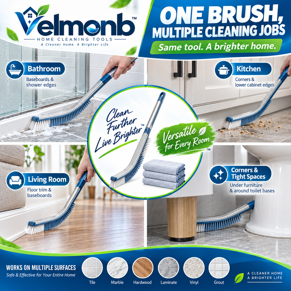 Vareliobd™ Flexible Gap & Crevice Cleaning Brush – Ultra-Thin Extendable Dust Brush for Furniture, Appliances & Narrow Spaces