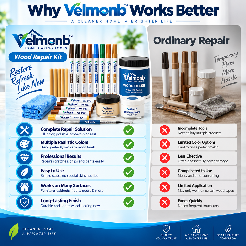 Vareliobd™ Furniture Scratch Repair Kit – Multi-Color Wood Touch-Up Markers, Wax Sticks & Precision Repair Tools