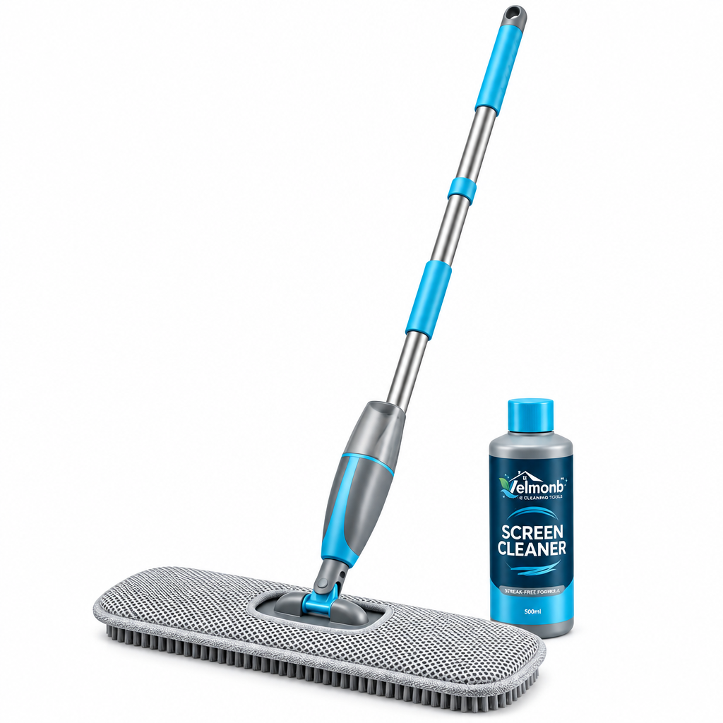 Vareliobd™ No-Disassembly Screen Cleaner Brush – Extendable Dual-Action Mesh Cleaning Tool with Microfiber Pad