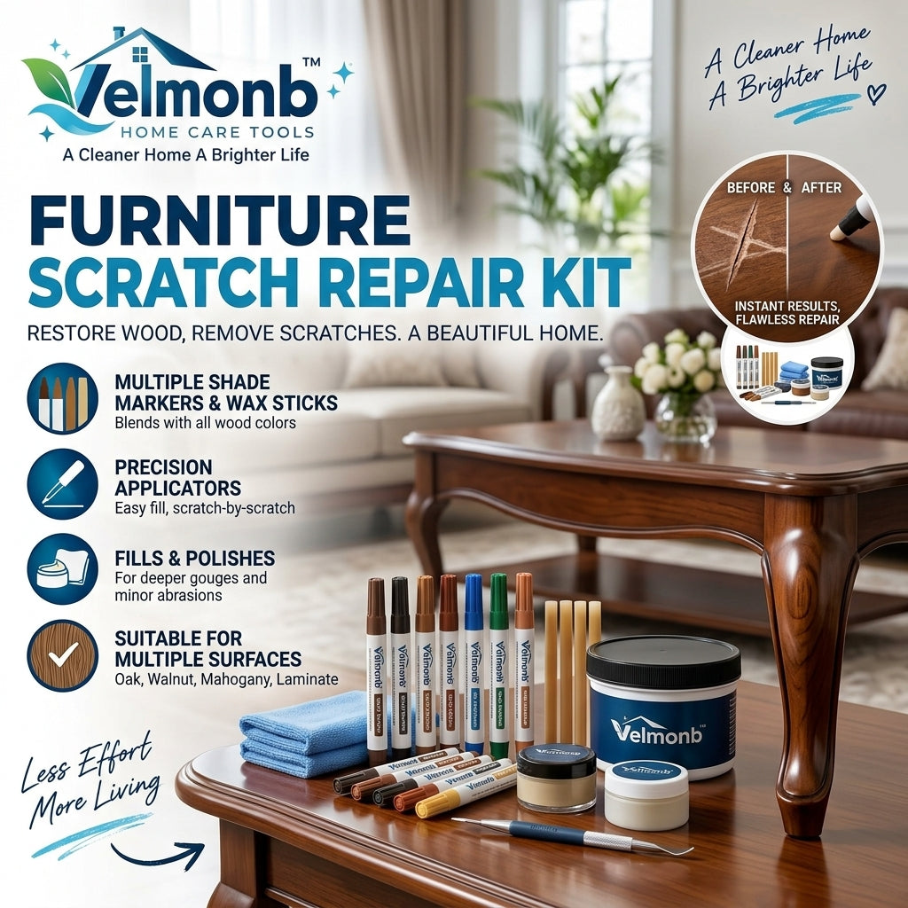 Vareliobd™ Furniture Scratch Repair Kit – Multi-Color Wood Touch-Up Markers, Wax Sticks & Precision Repair Tools