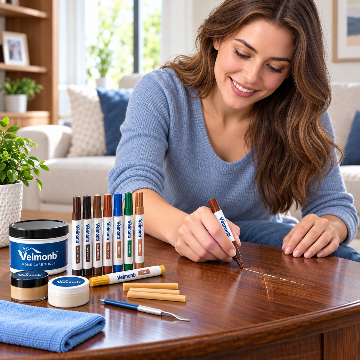 Vareliobd™ Furniture Scratch Repair Kit – Multi-Color Wood Touch-Up Markers, Wax Sticks & Precision Repair Tools